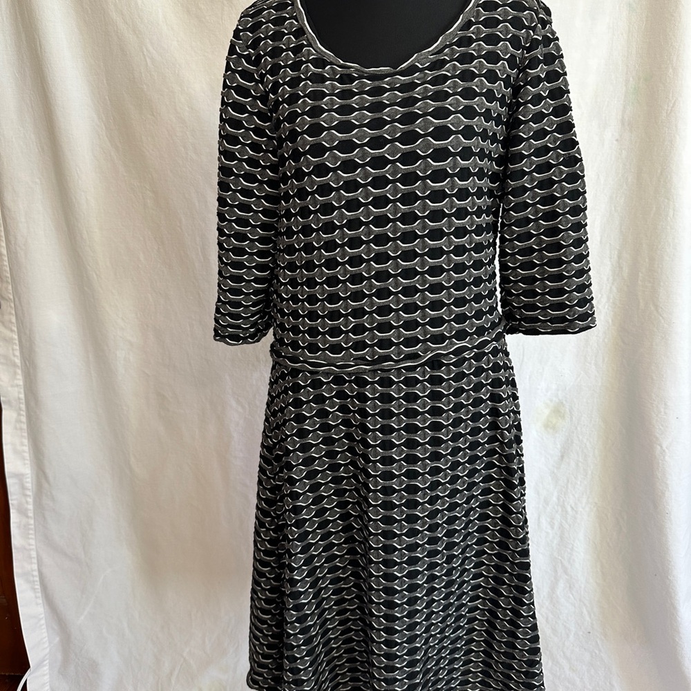 Max Studio Black and White Long Sleeve Dress